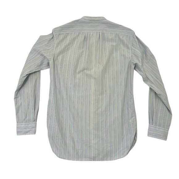 Double RL Ralph Lauren RRL Grandad Collar Stripe Shirt Blue White Men's XS - Picture 3 of 6